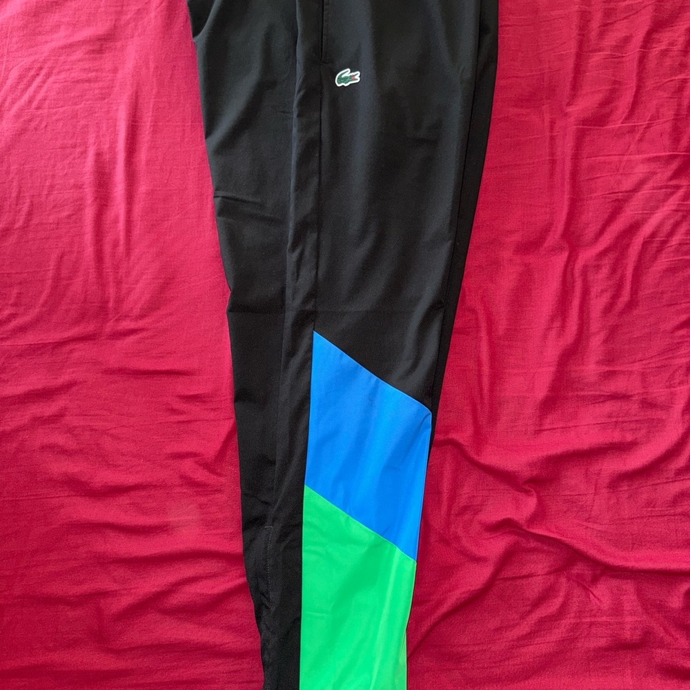 Lacoste Kids' Black, Blue, and Green Track Pants